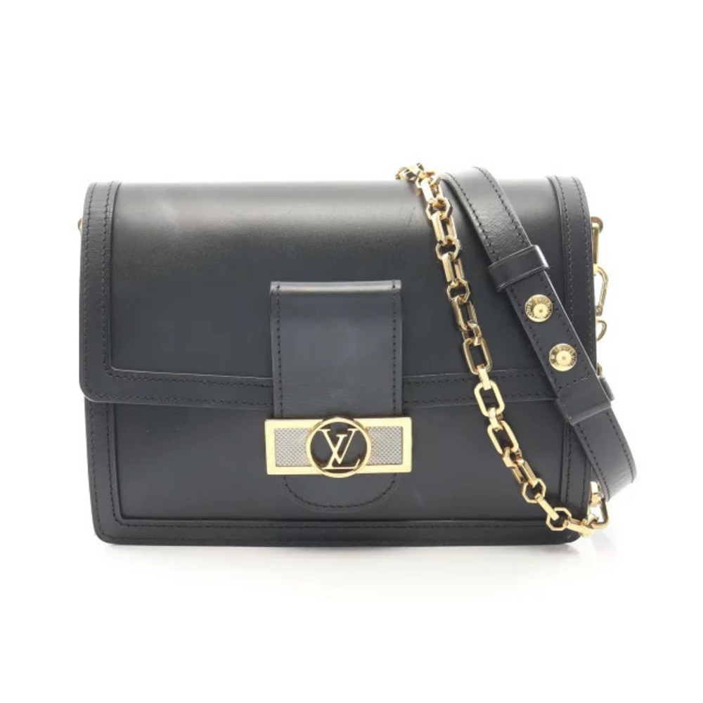 Louis Vuitton Dauphine LV Lock Noir Black Shoulder Bag Leather Black